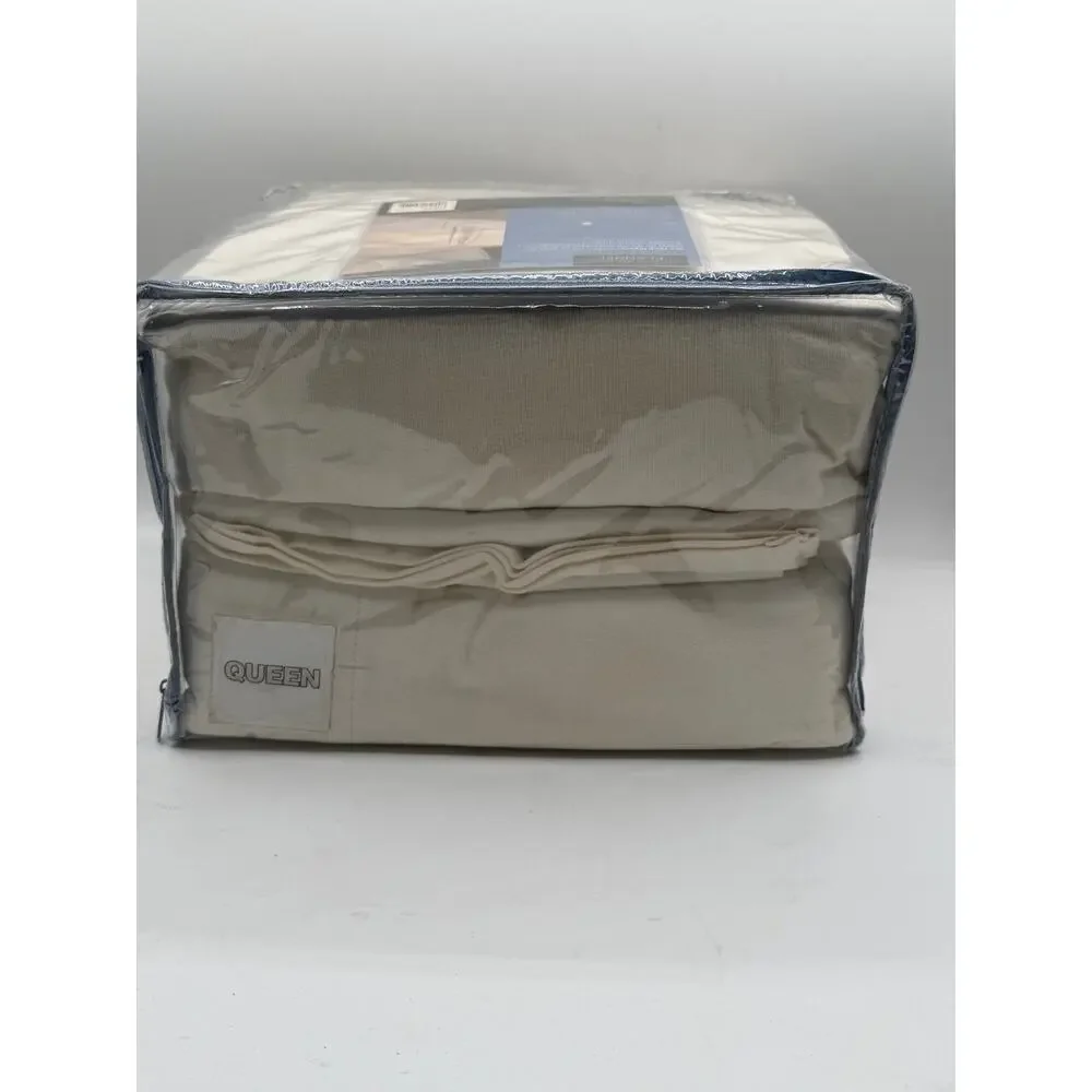 Cuddl Duds Heavyweight Flannel Queen Sheet Set – Ivory - New in Package
